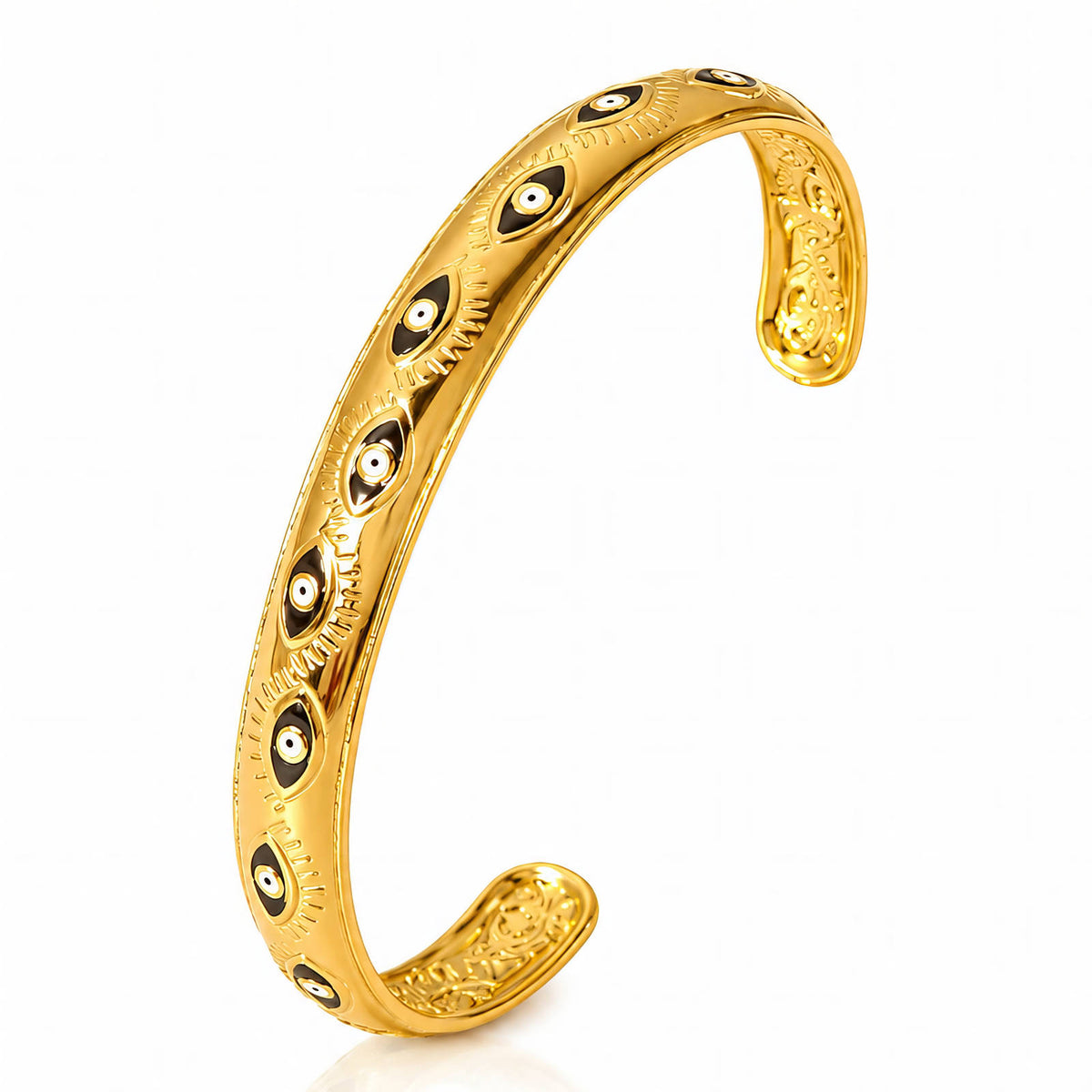 Evil Eye PVD Gold-Plated Steel Bracelet - Intensity