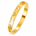Hearts PVD Gold-Plated Steel Bracelet - Intensity