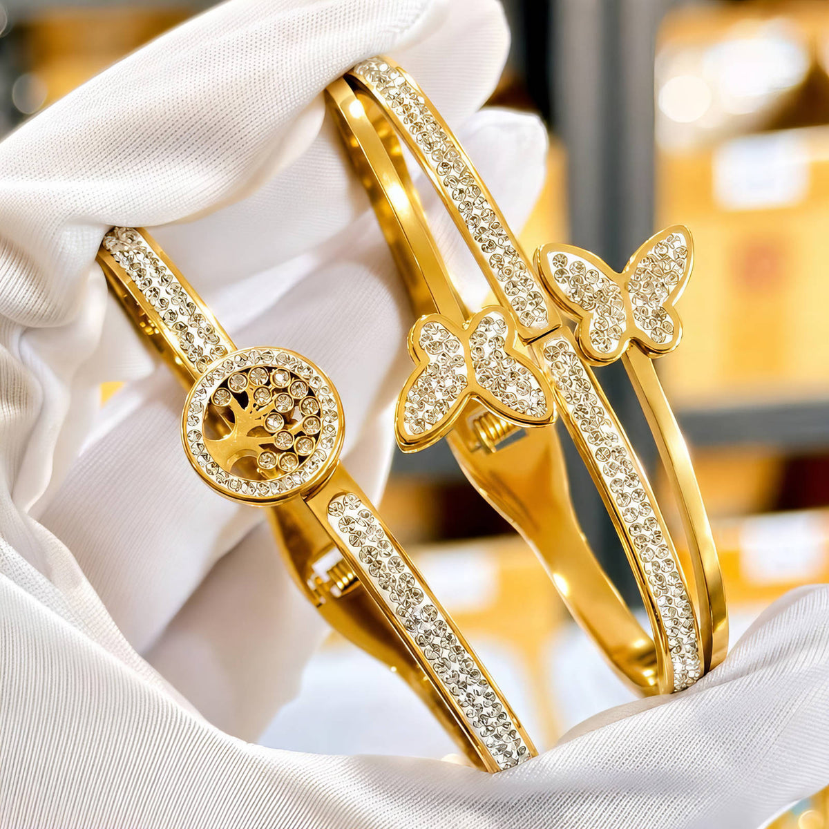 Oak Tree PVD Gold-Plated Steel Bracelet - Intensity