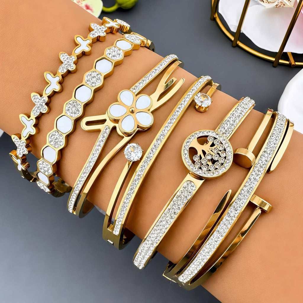 Oak Tree PVD Gold-Plated Steel Bracelet - Intensity