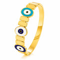Evil Eyes PVD Gold-Plated Steel Bracelet - Intensity