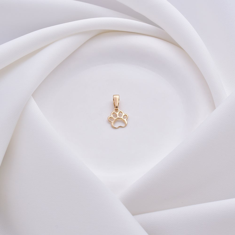Paw Print Charm Pendant - 18K Gold Filled