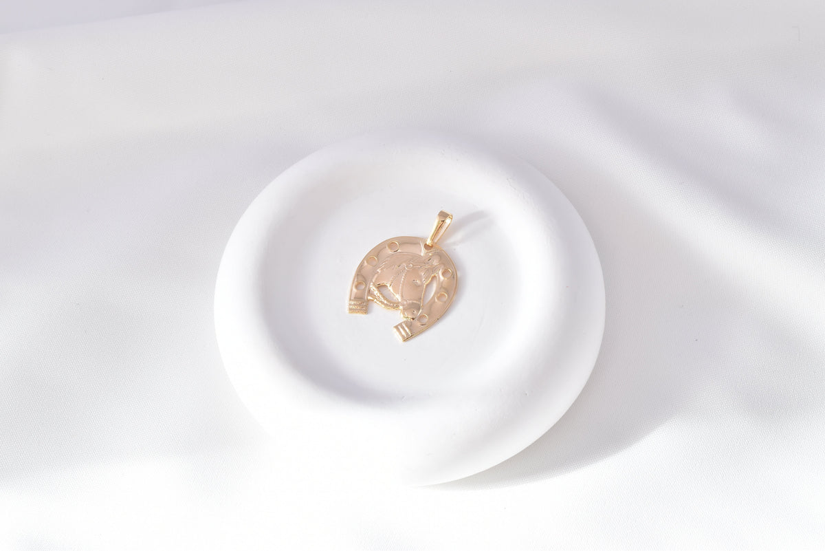 Lucky Horseshoe Pendant 18K Gold Filled