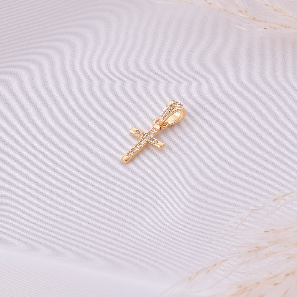Mini Cross Charm - 18K Gold Filled
