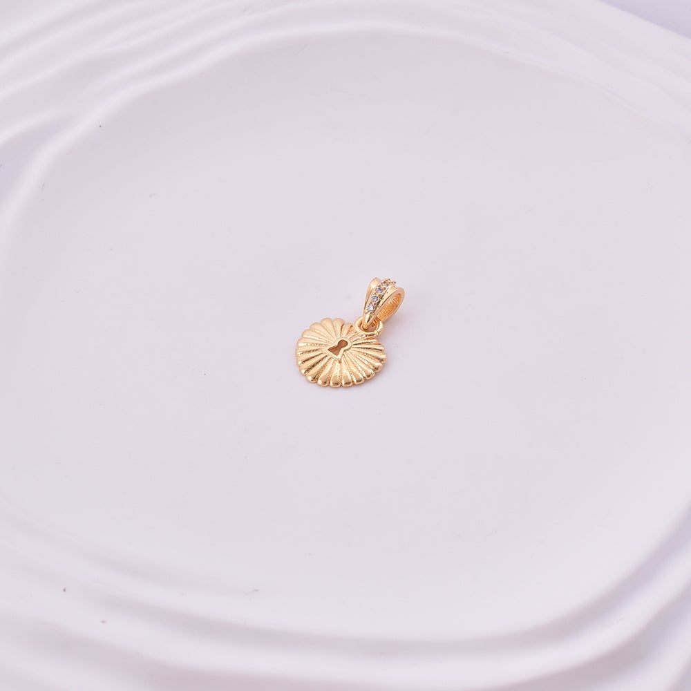Heart Sunburst Charm - 18K Gold Filled