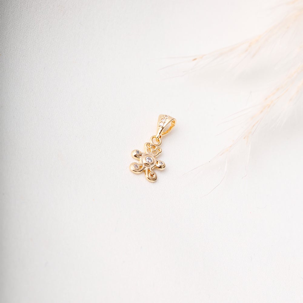 Floral Sparkle Charm -  18K Gold Filled