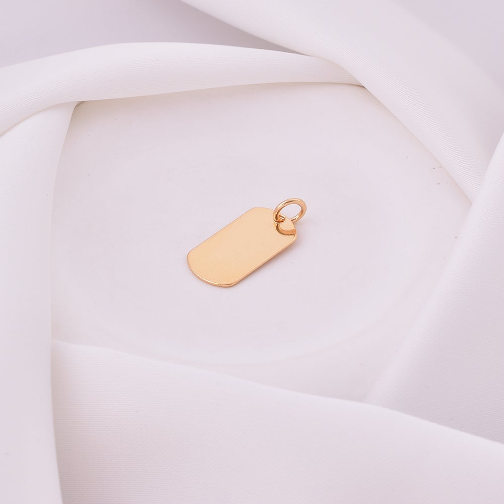 Blank Tag Pendant - 18K Gold Filled