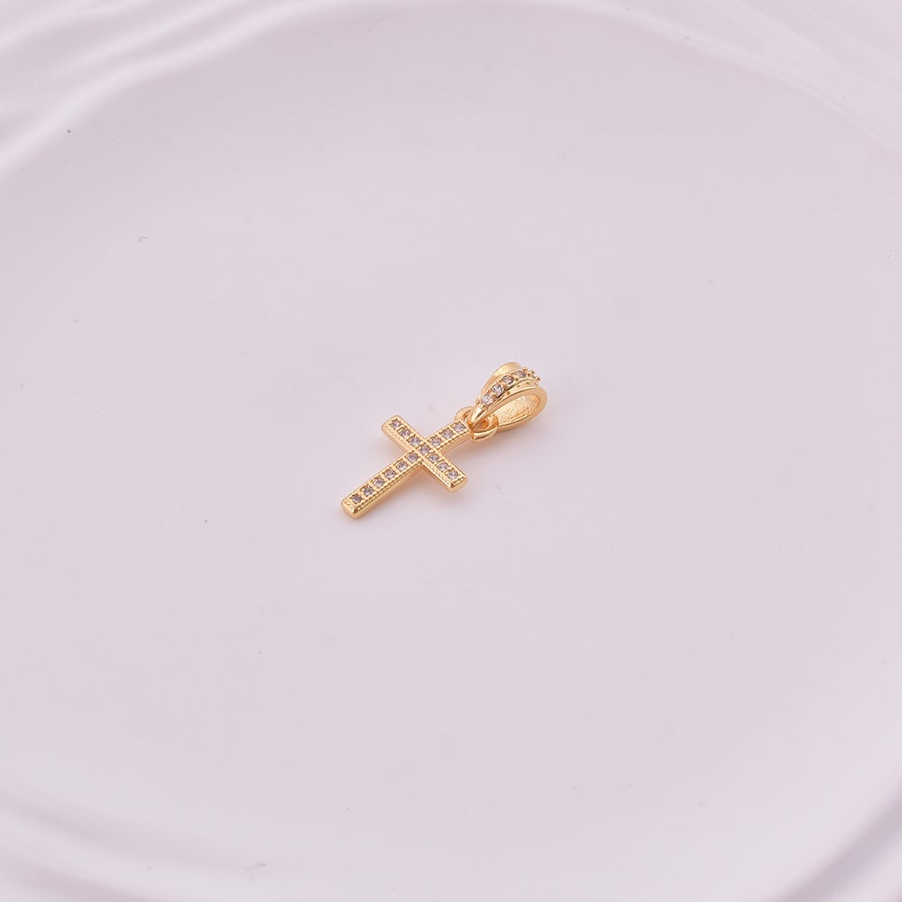 Pavé Cross Pendant - 18K Gold Filled