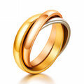 Three-Tone Interlocking Ring in stainless steel