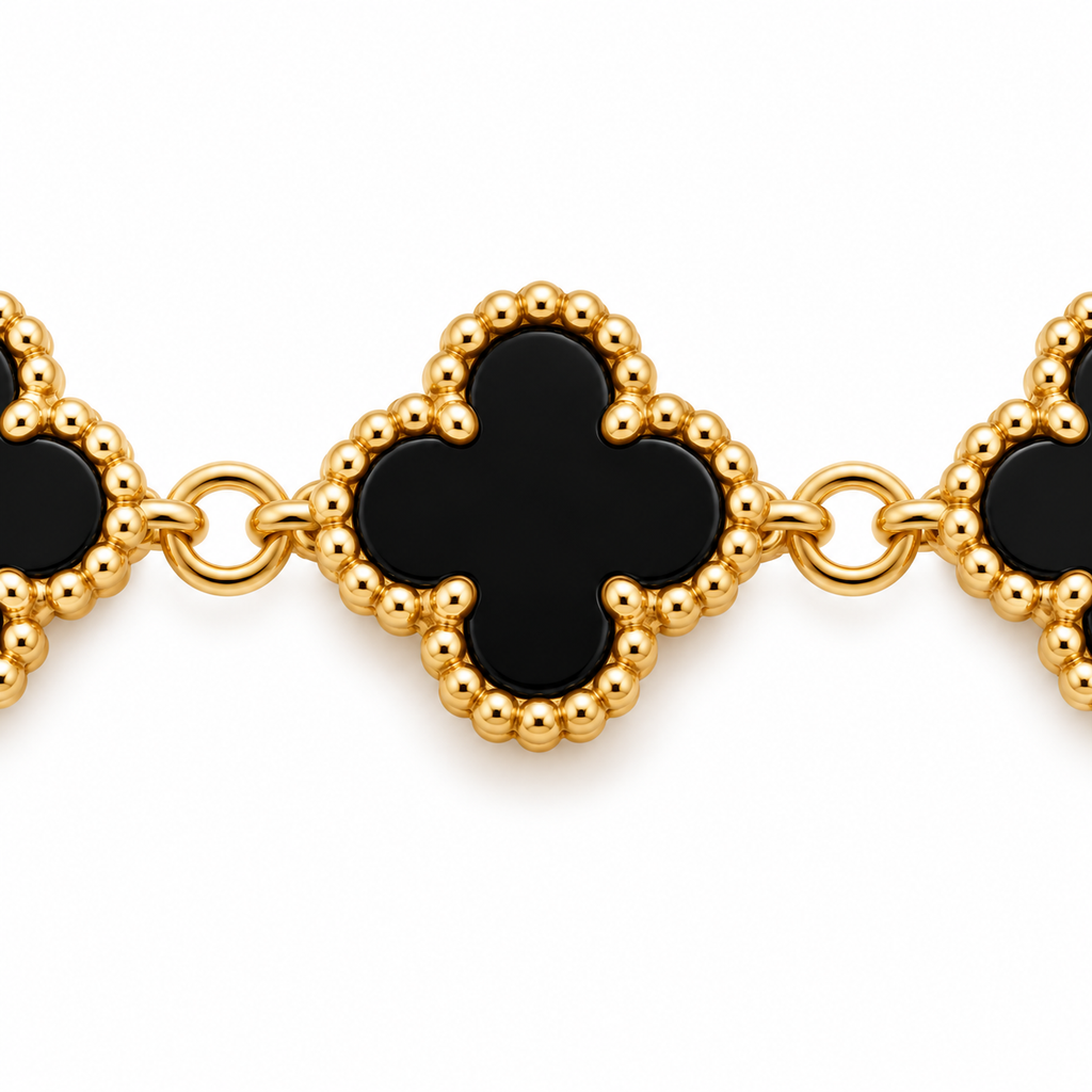 Adjustable Clover Bracelet — close-up of jewelry details