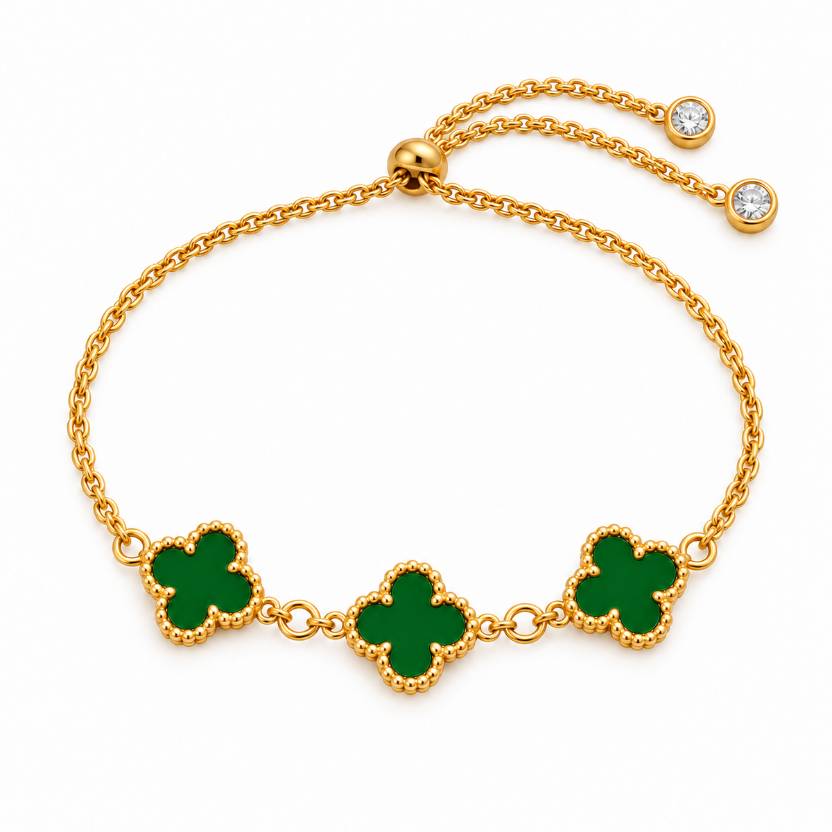 Adjustable Clover Bracelet — green color