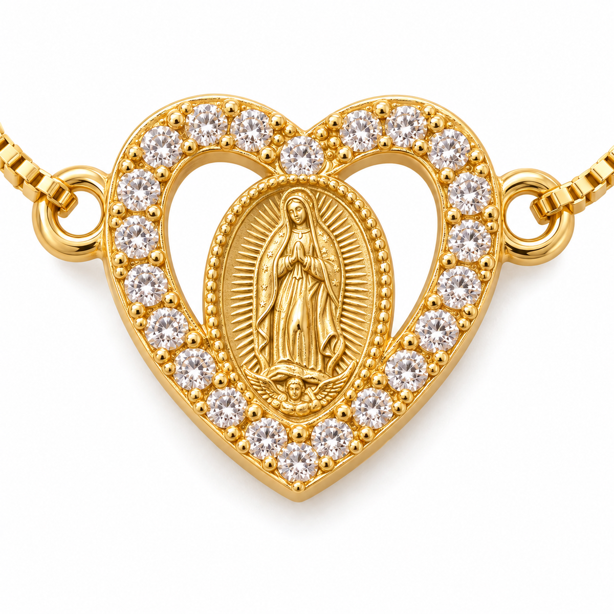 Adjustable Guadalupe Bracelet — close-up of jewelry details