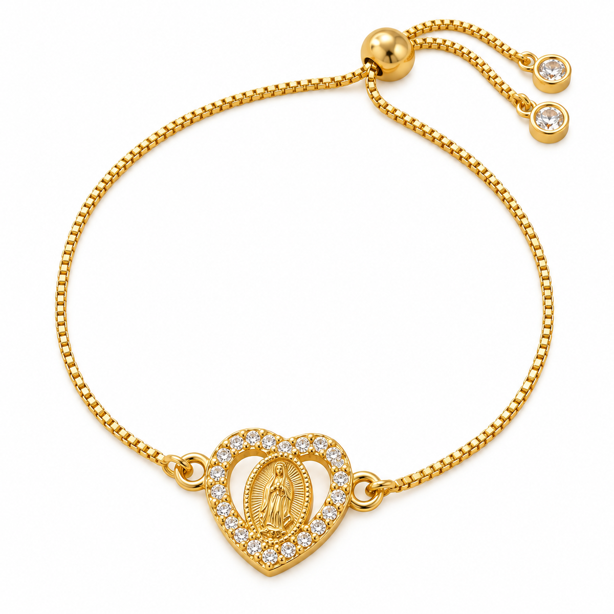 Adjustable Guadalupe Bracelet — full bracelet on white background