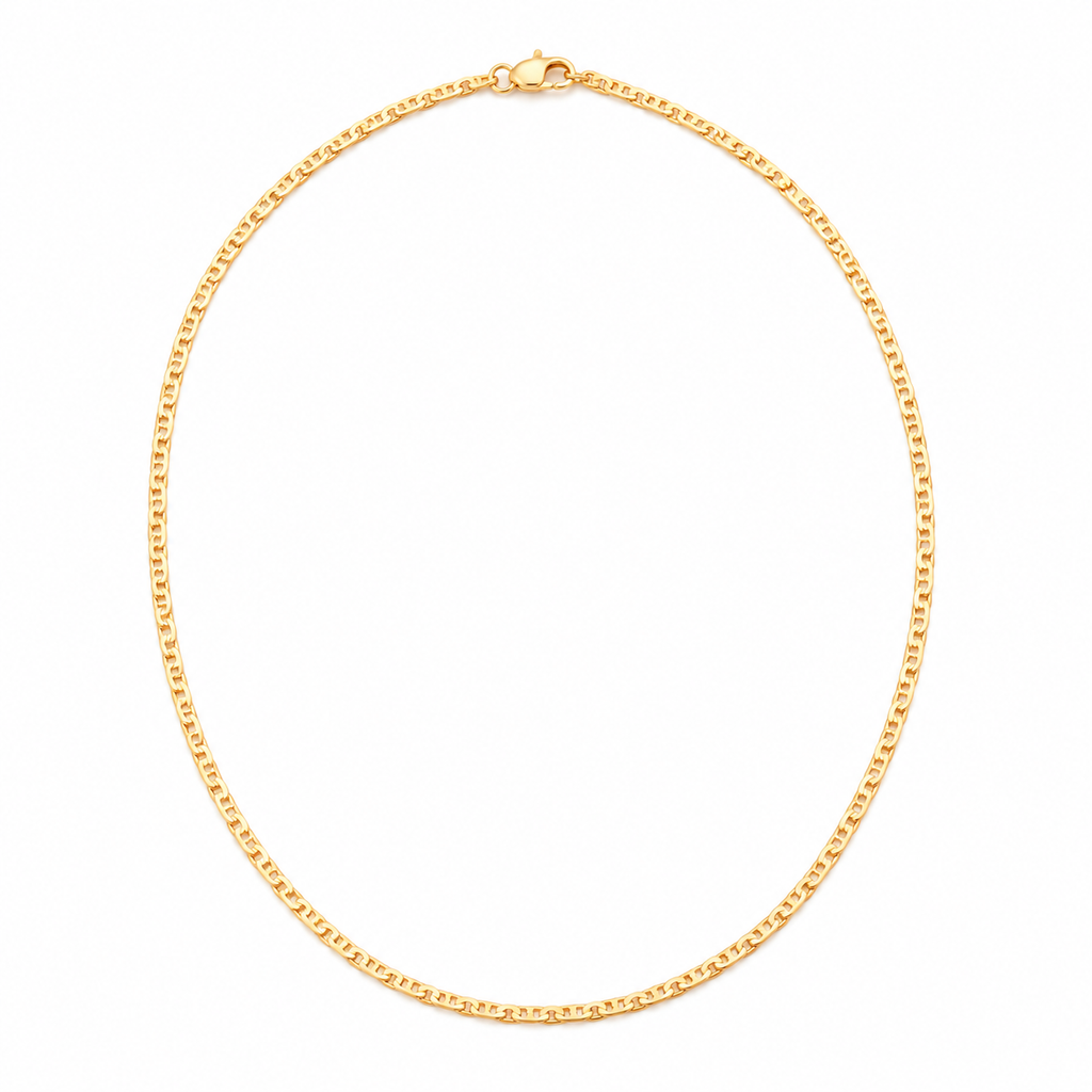 Figaro Chain Necklace - 18K Gold Filled — Product view · white background