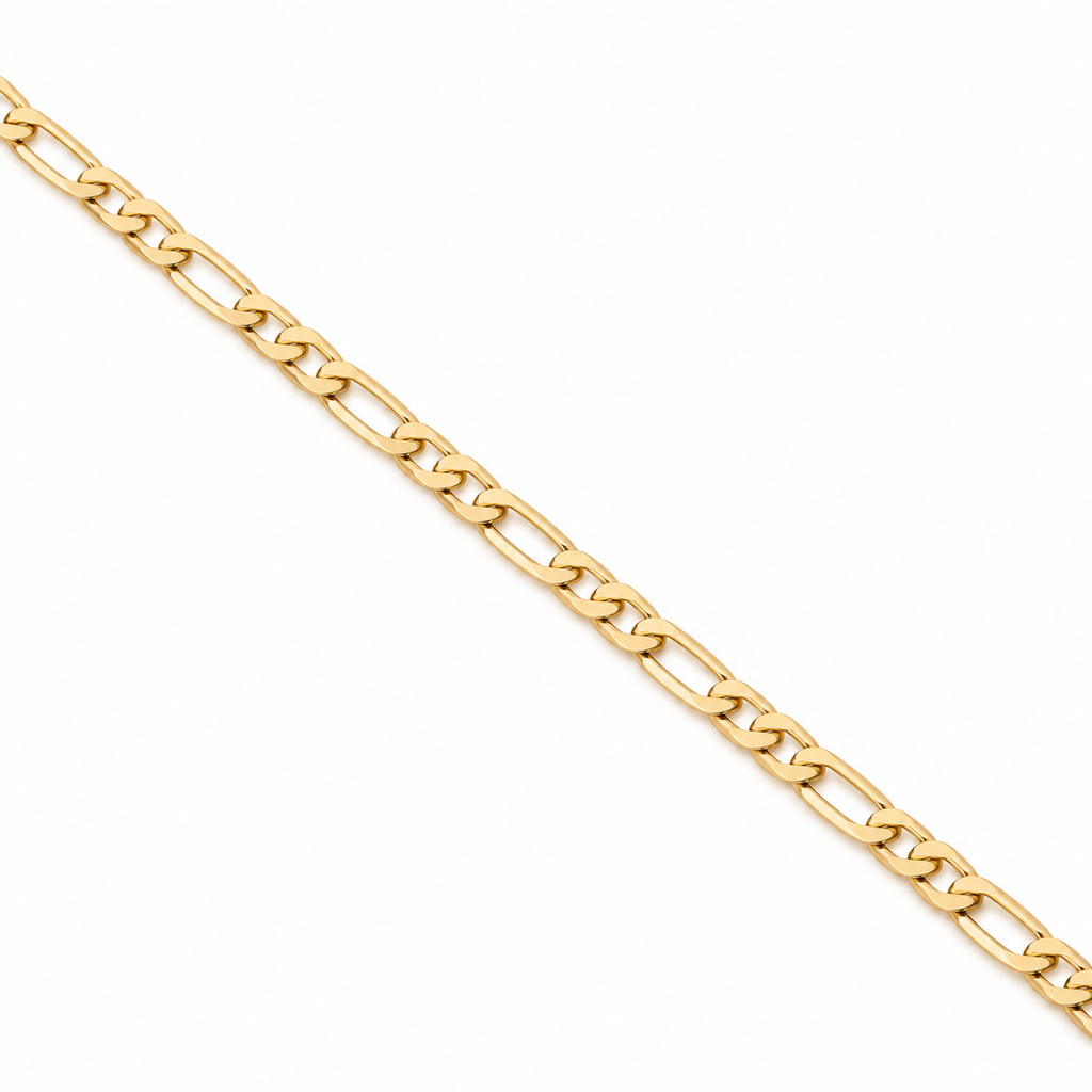 Figaro Chain Necklace - 18K Gold Filled — Close up · chain weave detail