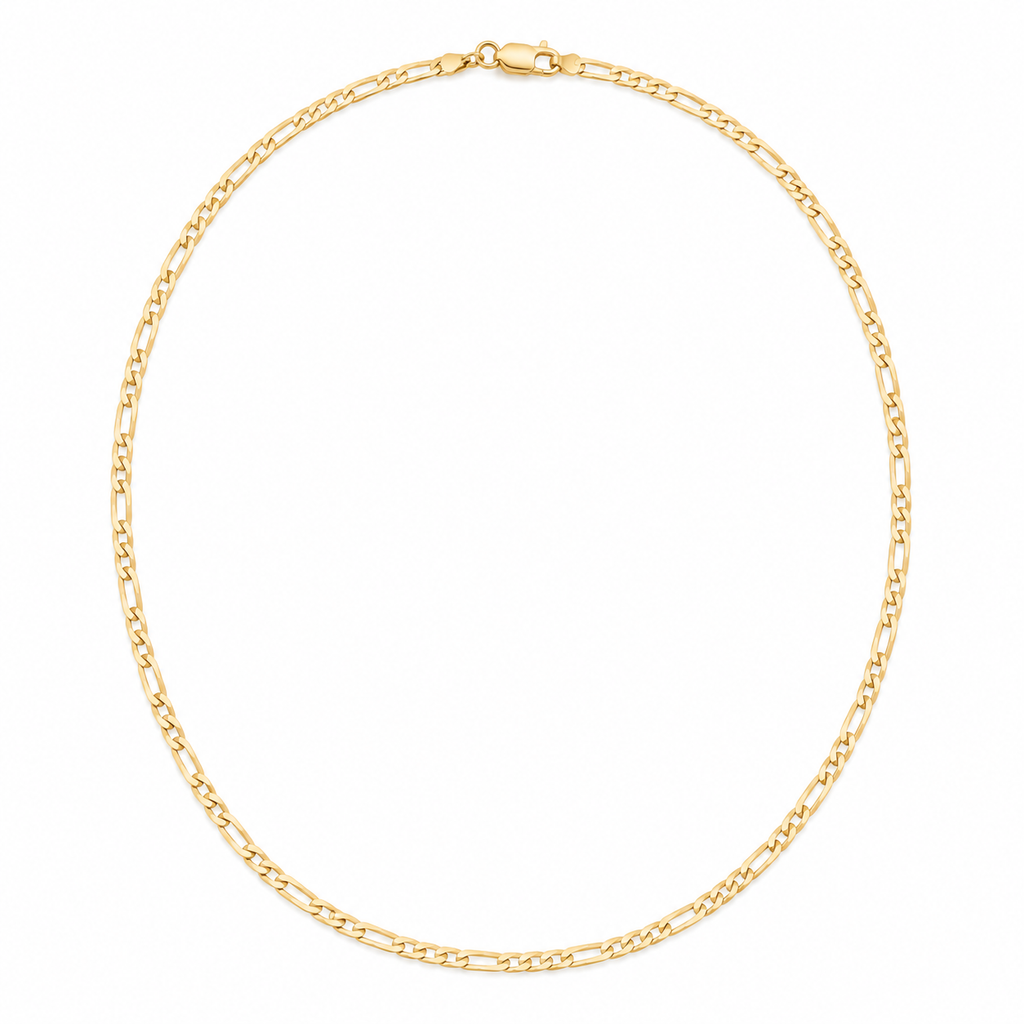 Figaro Chain Necklace - 18K Gold Filled — Product view · white background