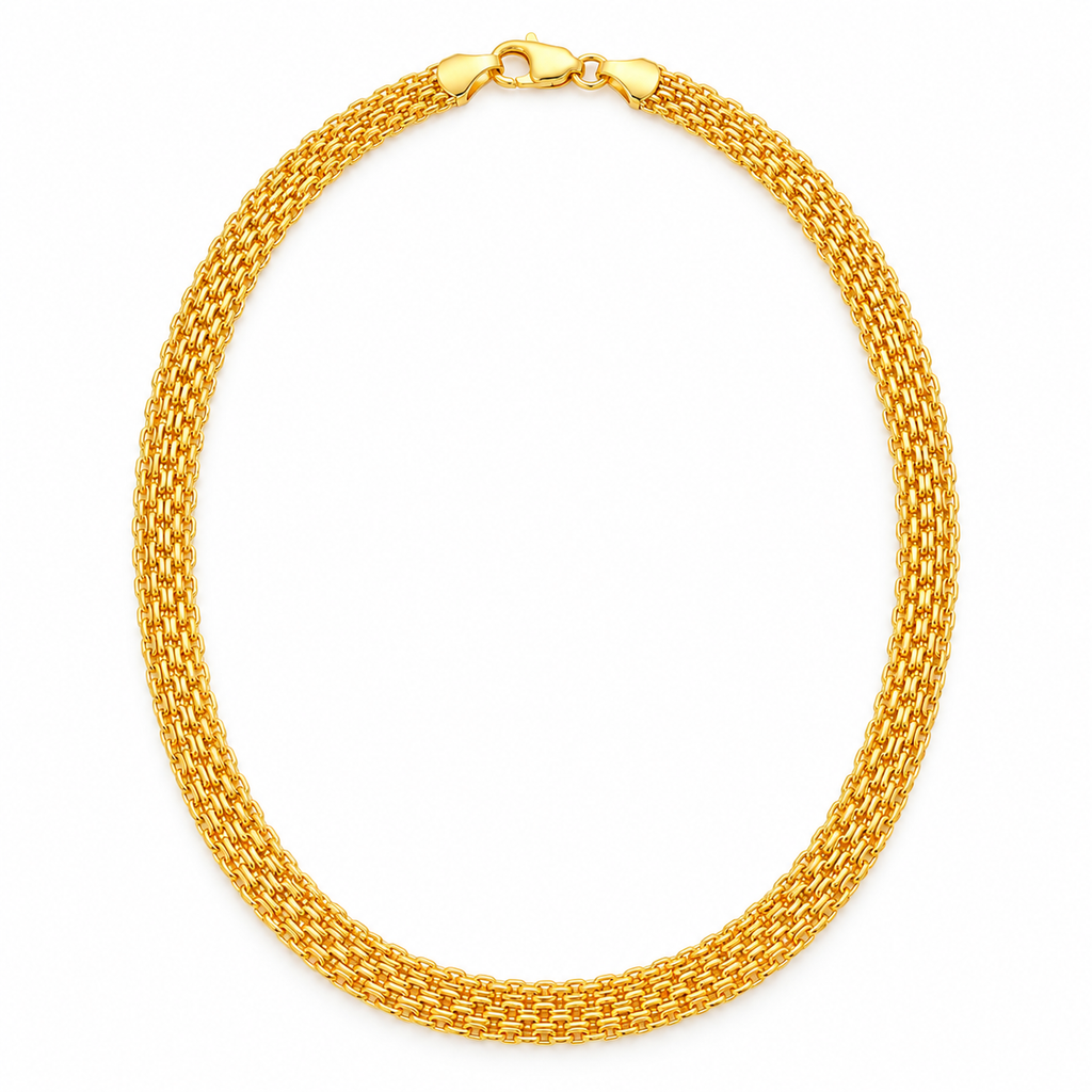 Wheat Chain Necklace 18K Gold Filled – 23.6” — Product view · white background