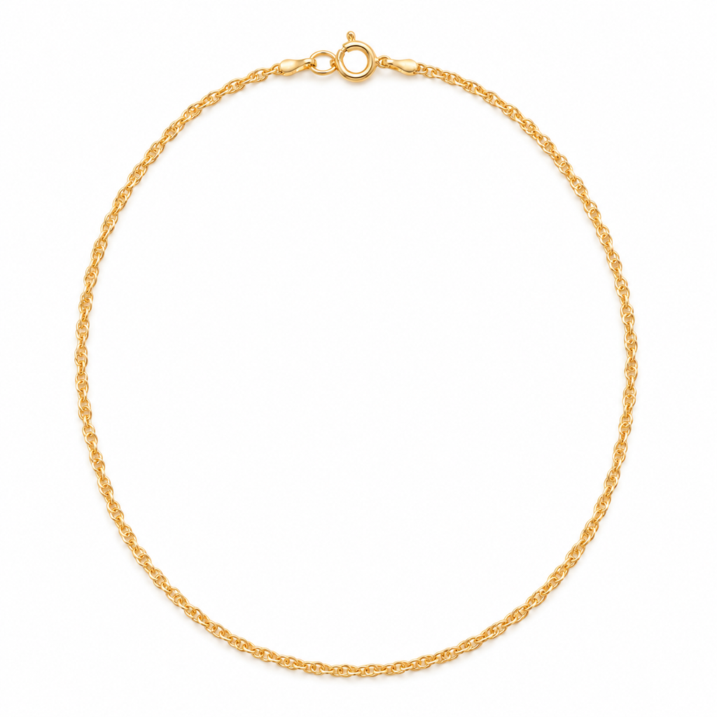 Loose Rope Chain Necklace 18K Gold Filled – 17.7” — Product view · white background