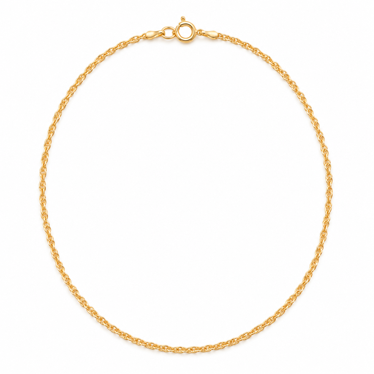 Loose Rope Chain Necklace 18K Gold Filled – 17.7” — Product view · white background