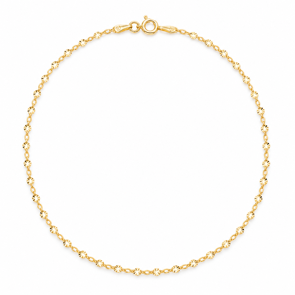Diamond Cut Station Chain 18K Gold Filled – 17.7” — Product view · white background