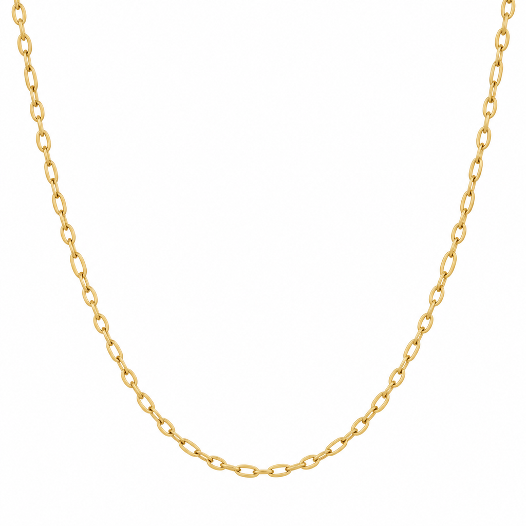 Delicate Chain 18K Gold Filled 18 Inches — Close up · chain weave detail