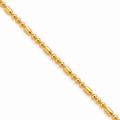 Dainty Bead Chain Necklace 18K Gold Filled – 15.7” — Close up · chain weave detail
