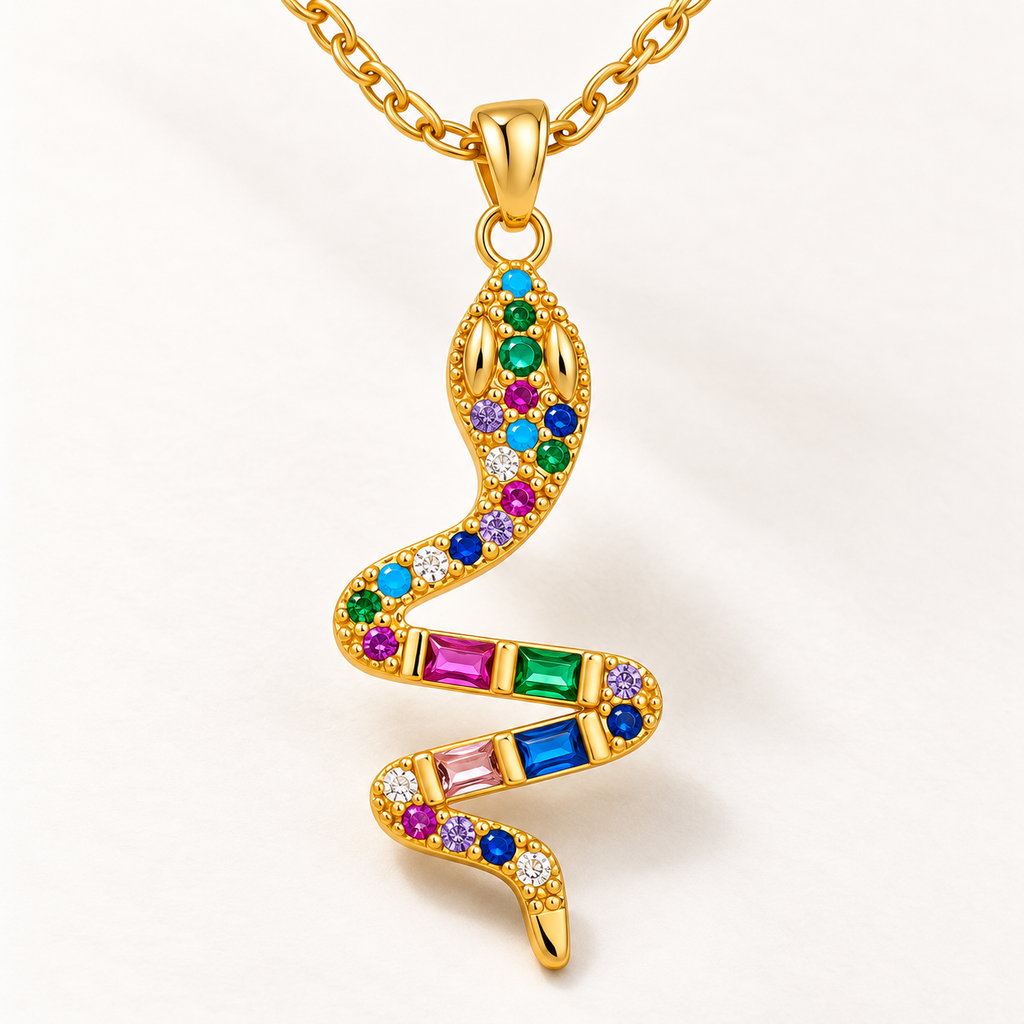 Alba Snake Necklace – individual close-up showing design details
