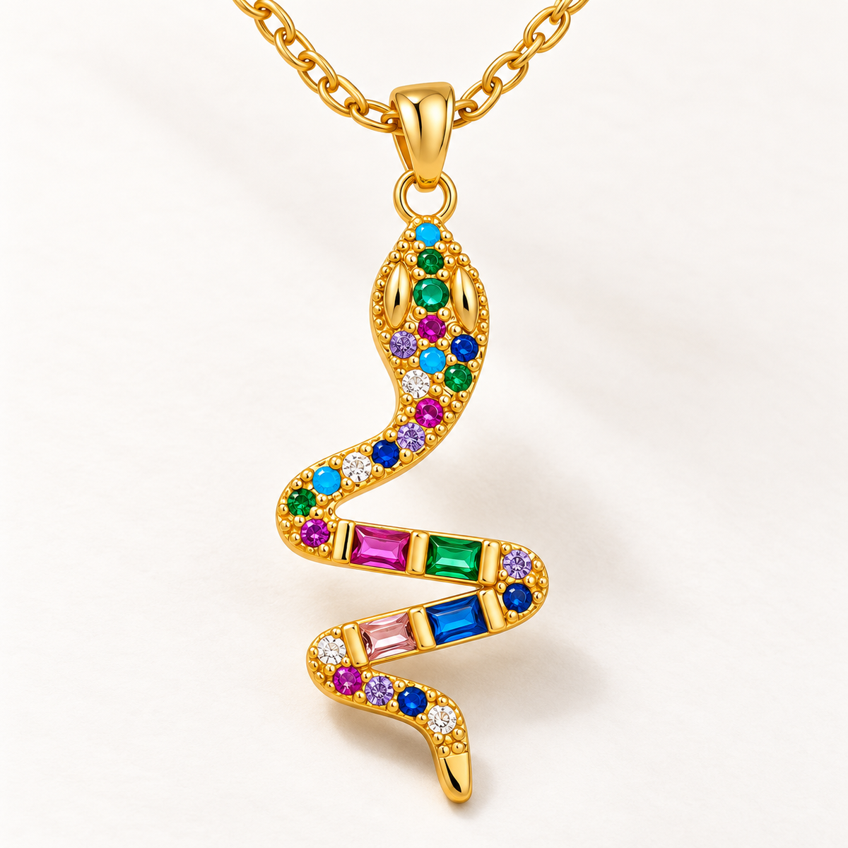 Alba Snake Necklace – individual close-up showing design details