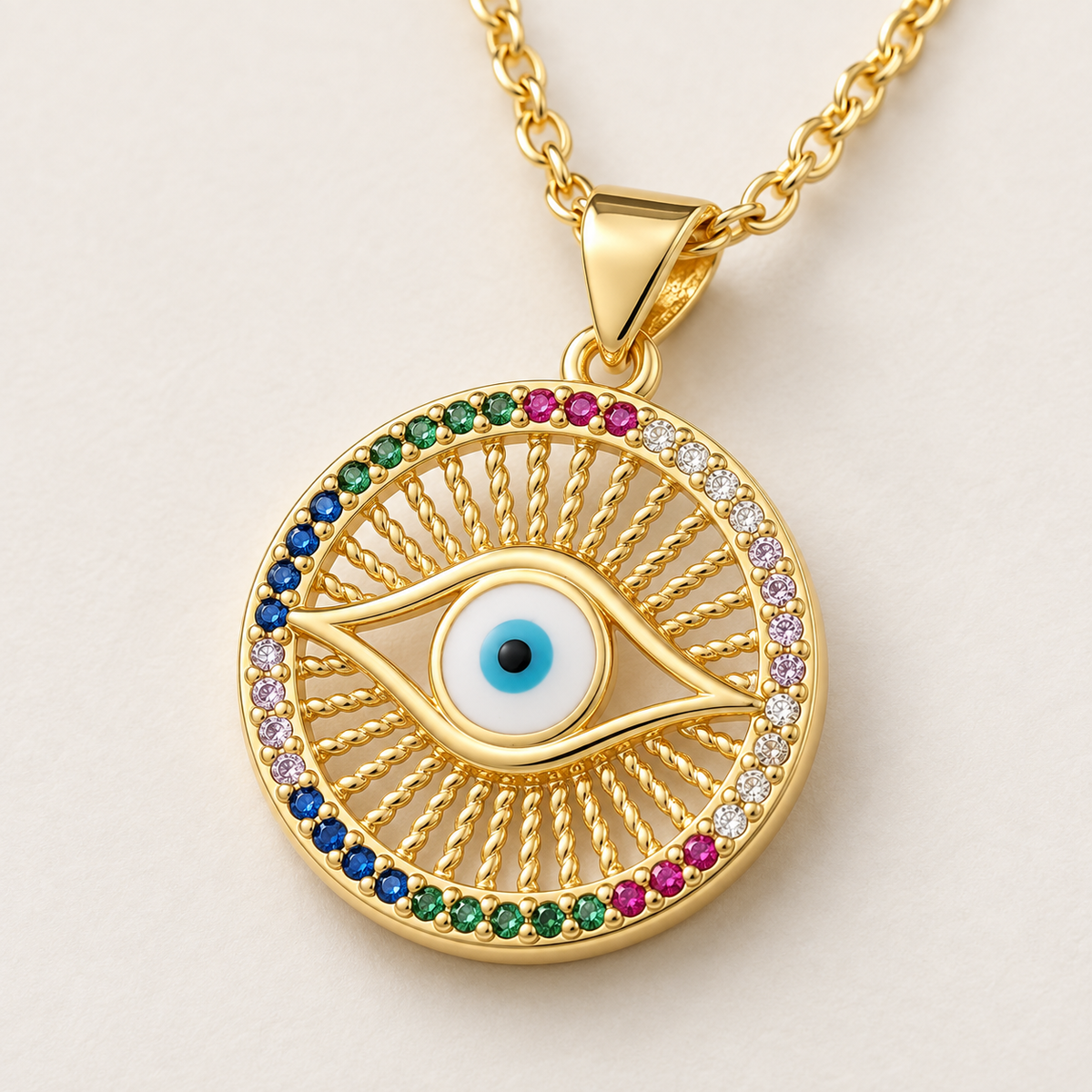 Estelle Evil Eye Necklace – individual close-up showing design details