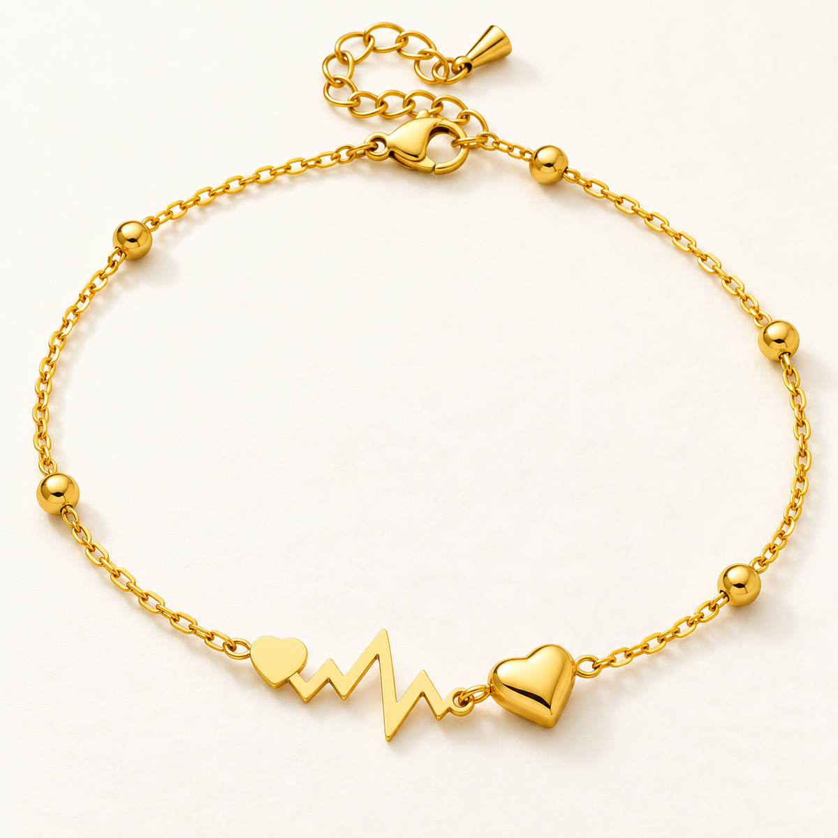 Elara Heart Anklet – individual close-up showing design details