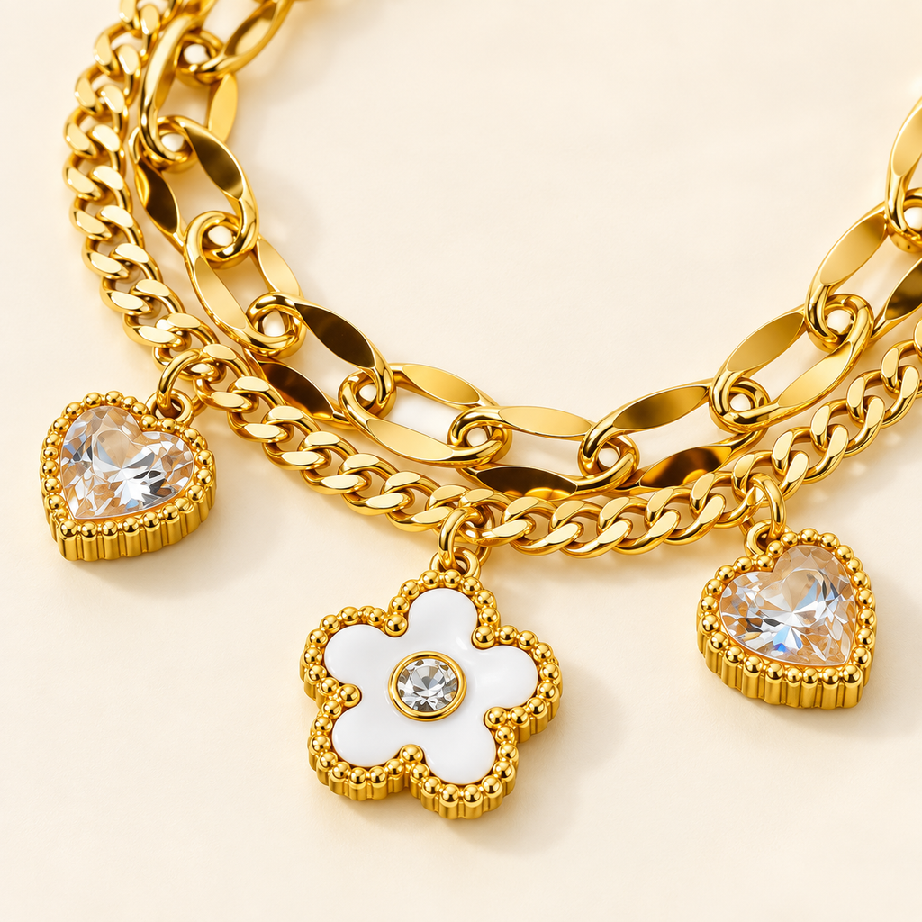 Mia Floral Meadow Bracelet — close-up of the design and finish