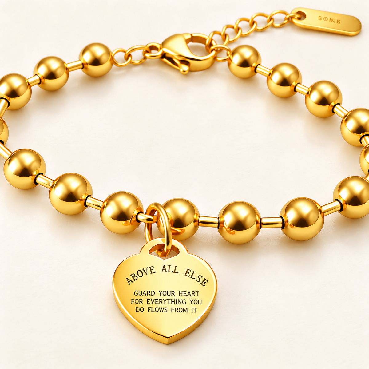 Lena Heart Bracelet — close-up of the design and finish
