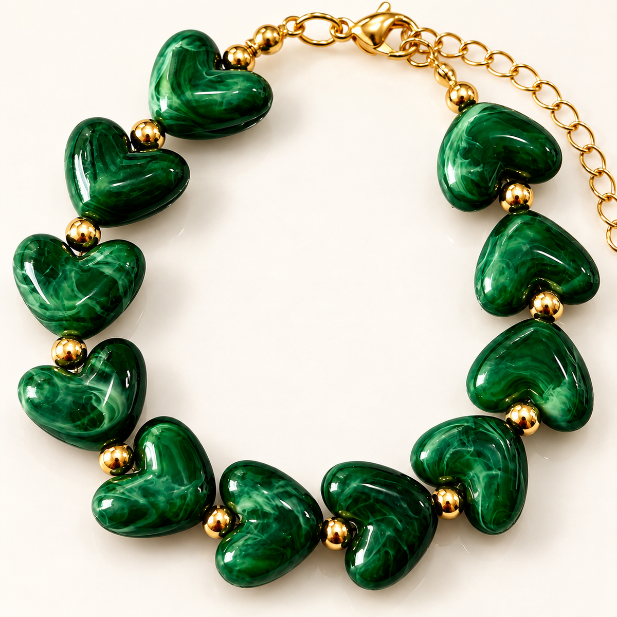 Odette Heart Bracelet — close-up of the design and finish