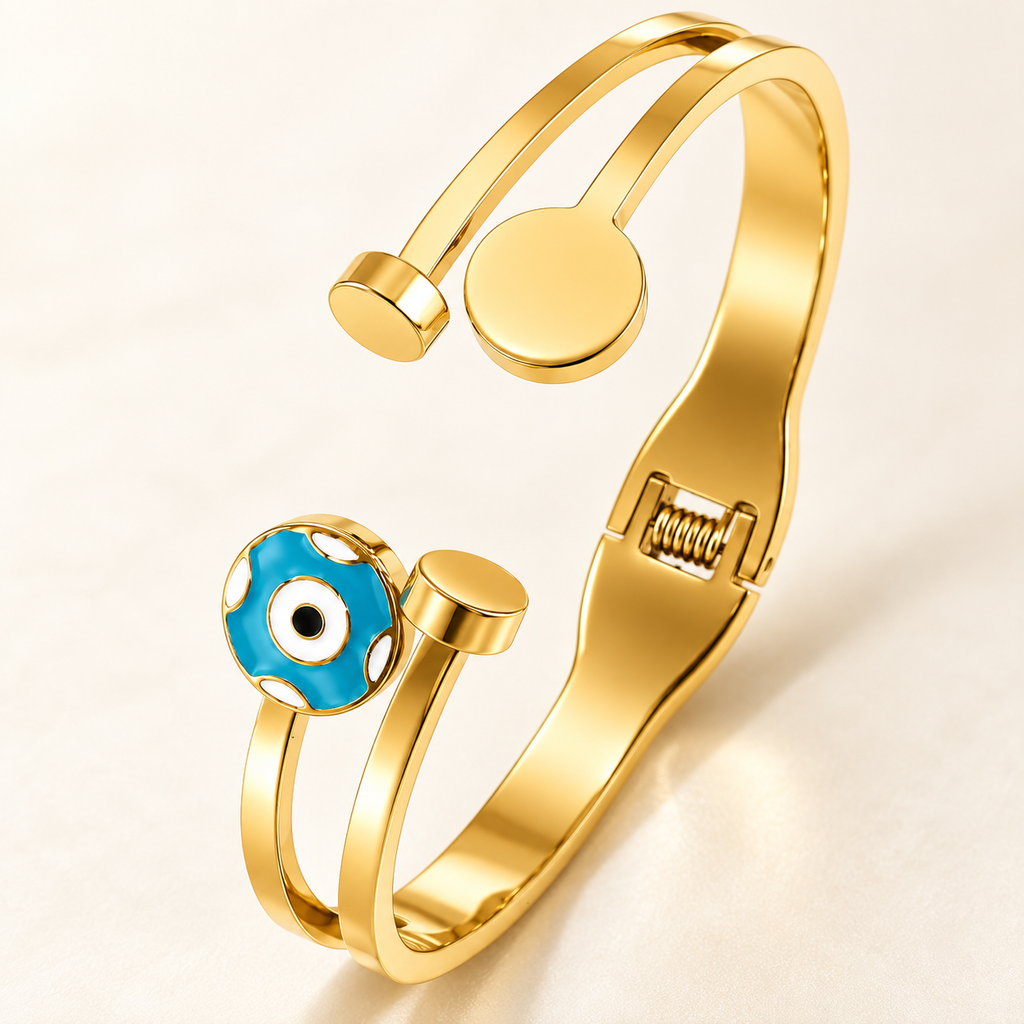 Leona Evil Eye Bracelet — close-up of the design and finish
