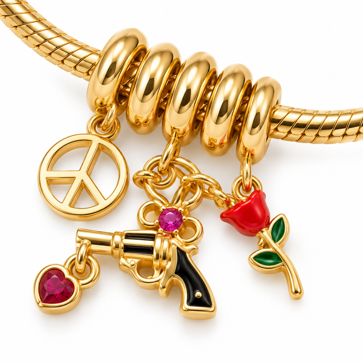 Love Charm Bracelet — macro close-up detail