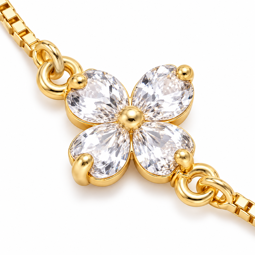 Radiant Flower Adjustable Bracelet — macro close-up detail