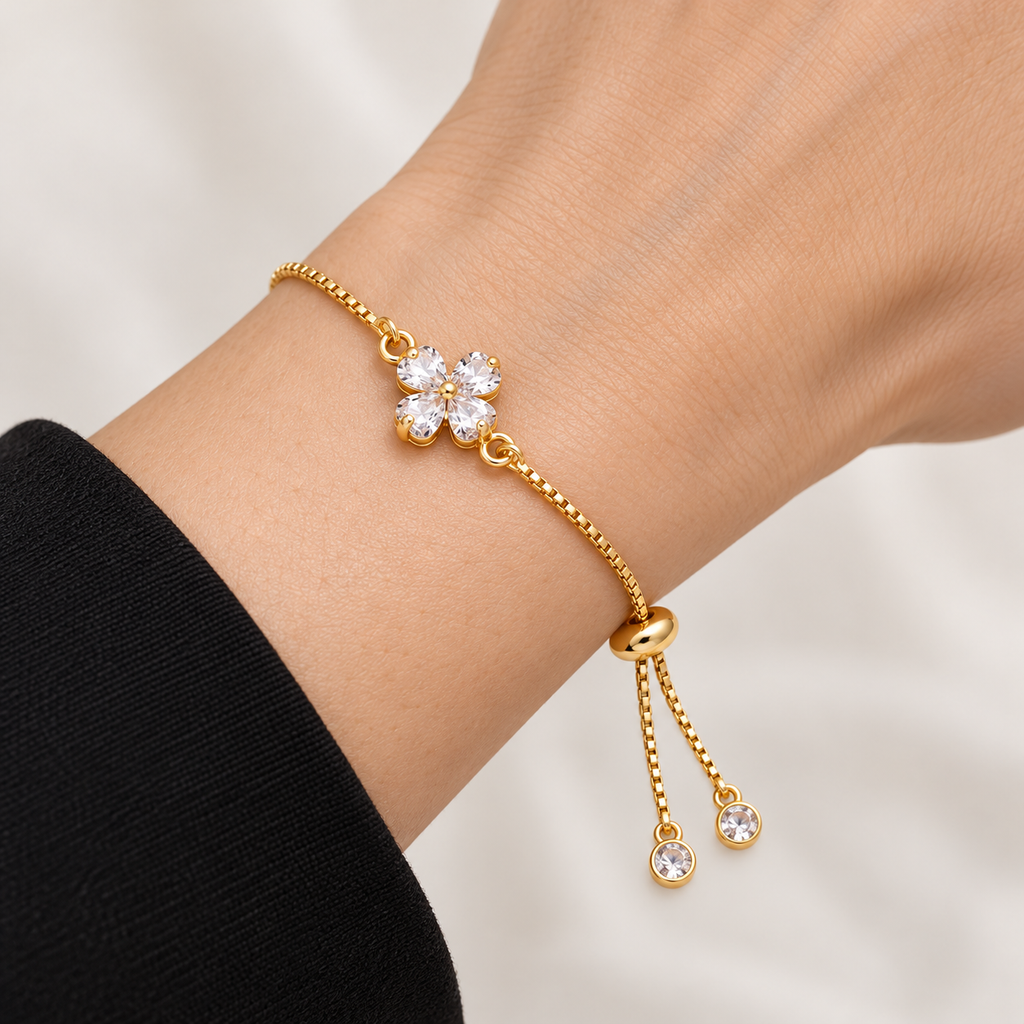 Radiant Flower Adjustable Bracelet — realistic wrist try-on