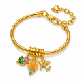 Enchanted Garden Charm Bracelet — full bracelet on white background
