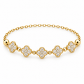 Halo Clover Bracelet — full bracelet on white background