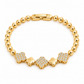 Sparkling Clover Bracelet — full bracelet on white background