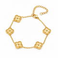 Textured Clover Station Bracelet — full bracelet on white background
