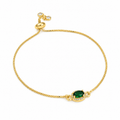 Green Oval Slider Bracelet — full bracelet on white background