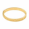 Ribbed Screw Bangle — full bracelet on white background