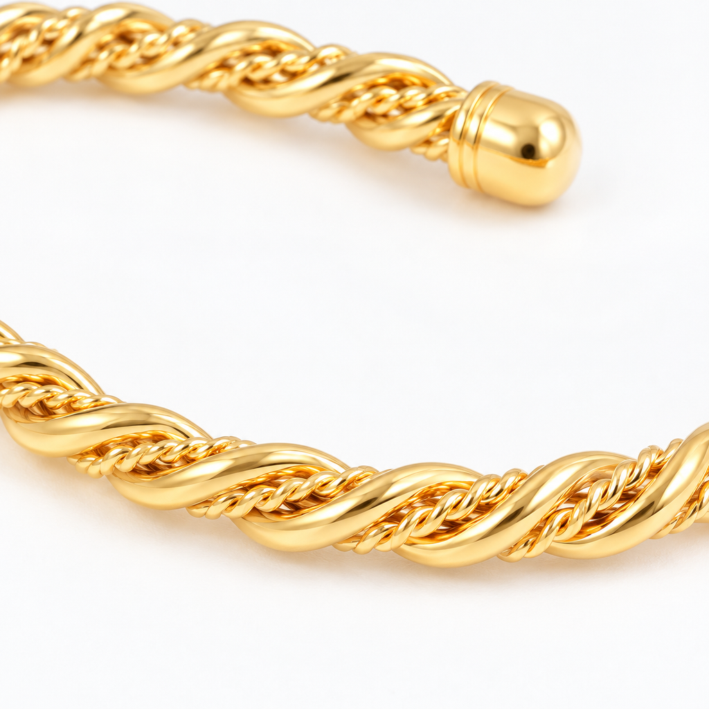 Braided Open Cuff — macro close-up detail