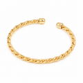 Braided Open Cuff — full bracelet on white background