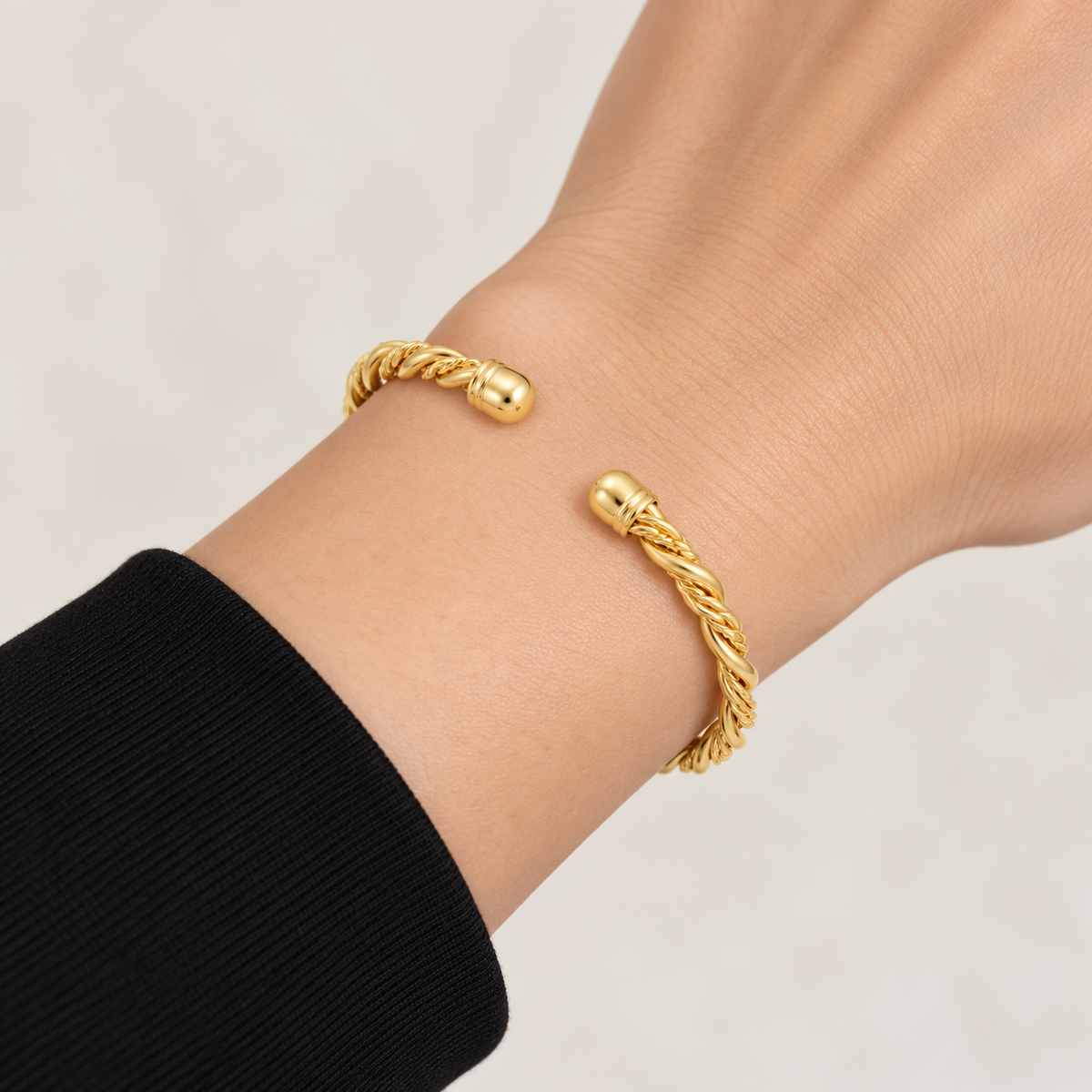 Braided Open Cuff — realistic wrist try-on
