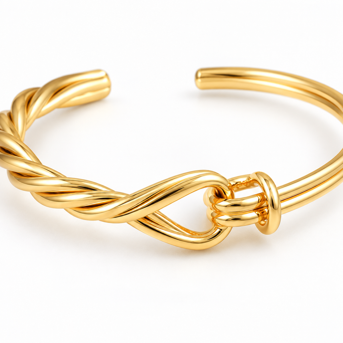 Twist Knot Cuff — macro close-up detail