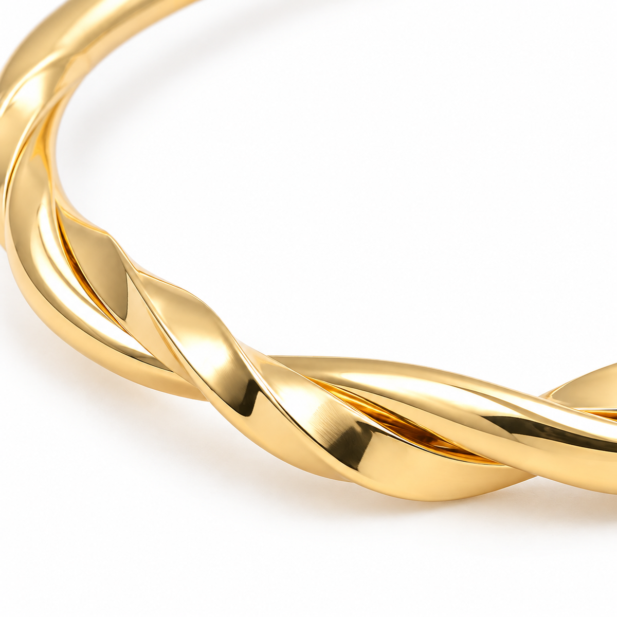 Twisted Adjustable Bangle — macro close-up detail