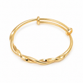 Twisted Adjustable Bangle — full bracelet on white background
