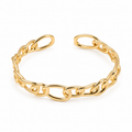 Curb Link Open Cuff — full bracelet on white background